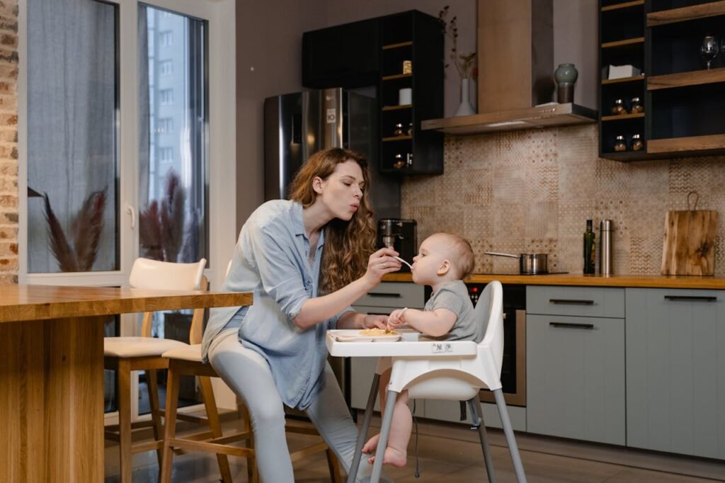 feeding with hands