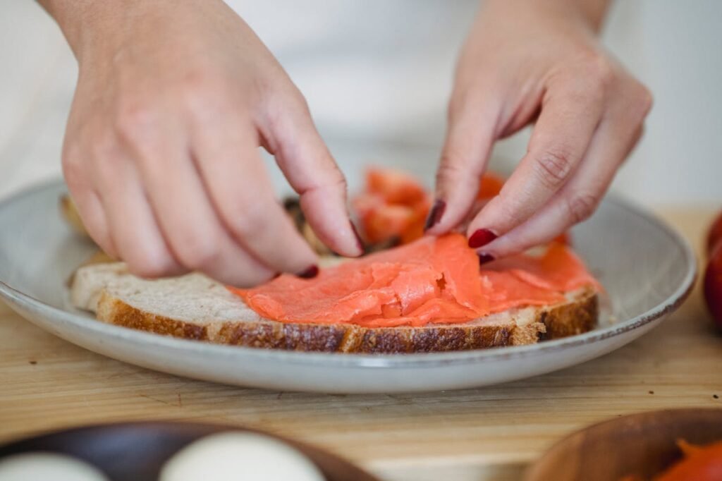 hands making food