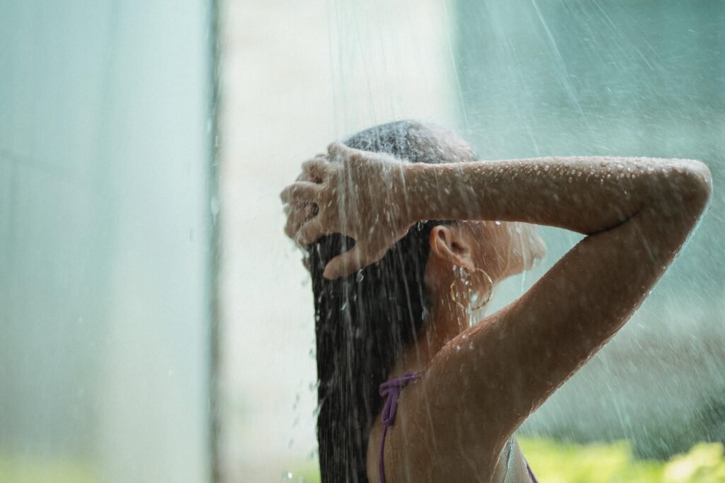 washing hair